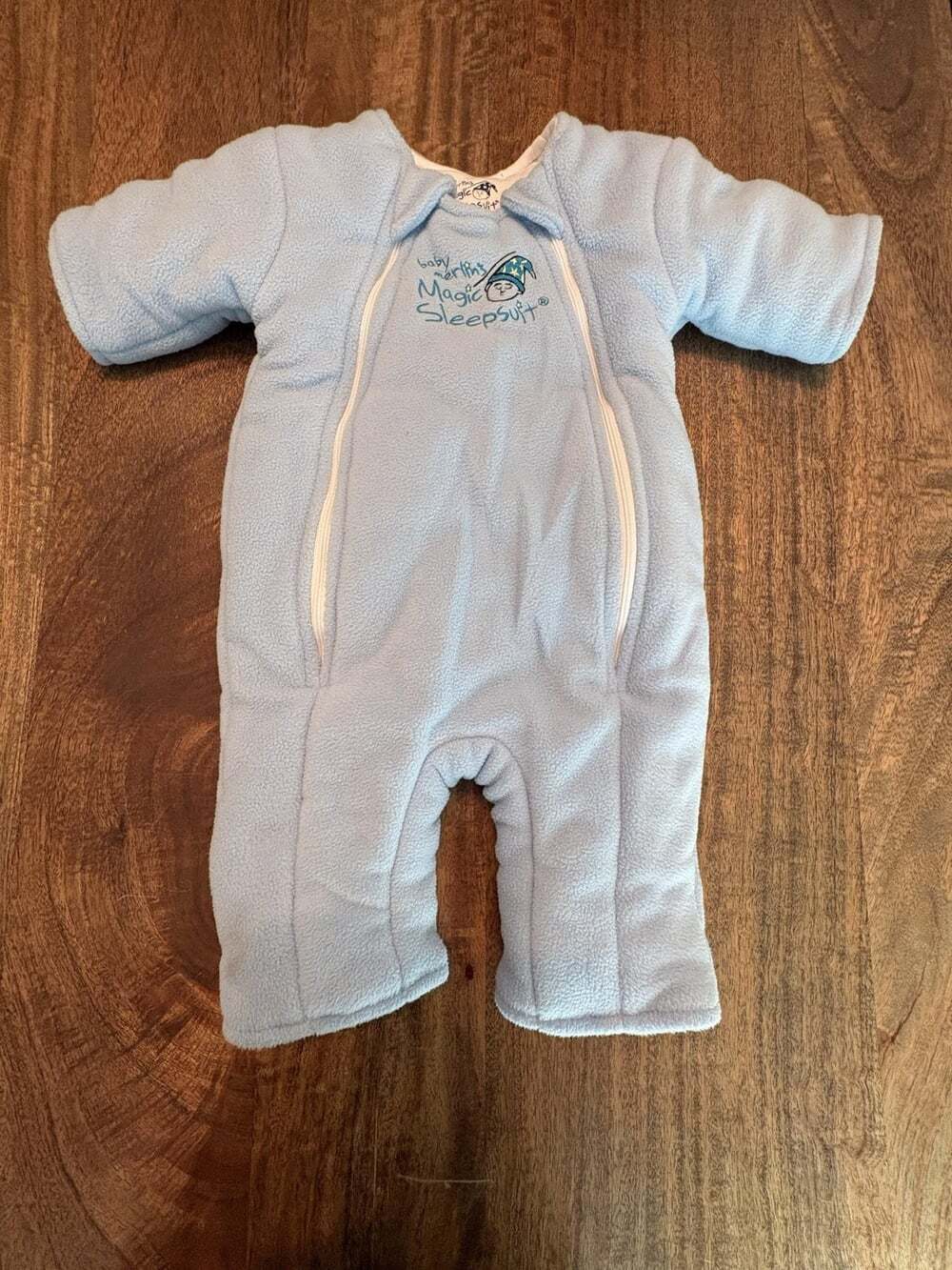 Baby Merlin's Magic Sleepsuit Boys 3-6 Months Blue Fleece Swaddle Transition